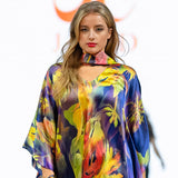 Cold Spring Night Silk Satin Maxi Kaftan
