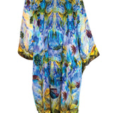 Paradise Me Green/Blue Silk Midi Kaftan
