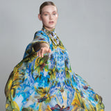 Paradise Me Green/Blue Silk Midi Kaftan