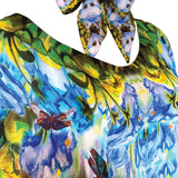 Paradise Me Green/Blue Silk Midi Kaftan