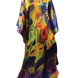 Cold Spring Night Silk Satin Maxi Kaftan