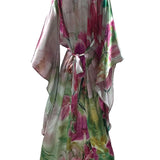Orchids in Love Silk Kimono Dress Floor Length