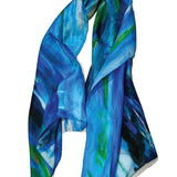 Blue Storm Silk Scarf