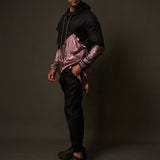 Hoodie Sherwani Top – Black with Pink Metallic Accents