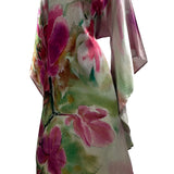 Orchids in Love Silk Kimono Dress Floor Length