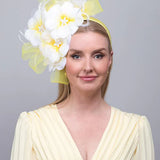White Yellow Flower Fascinator