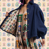The Icons | Lady Serena Denim Jacket - Frida Kahlo