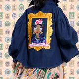 The Icons | Lady Serena Denim Jacket - Frida Kahlo