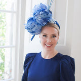 Blue Feather Flower Headpiece